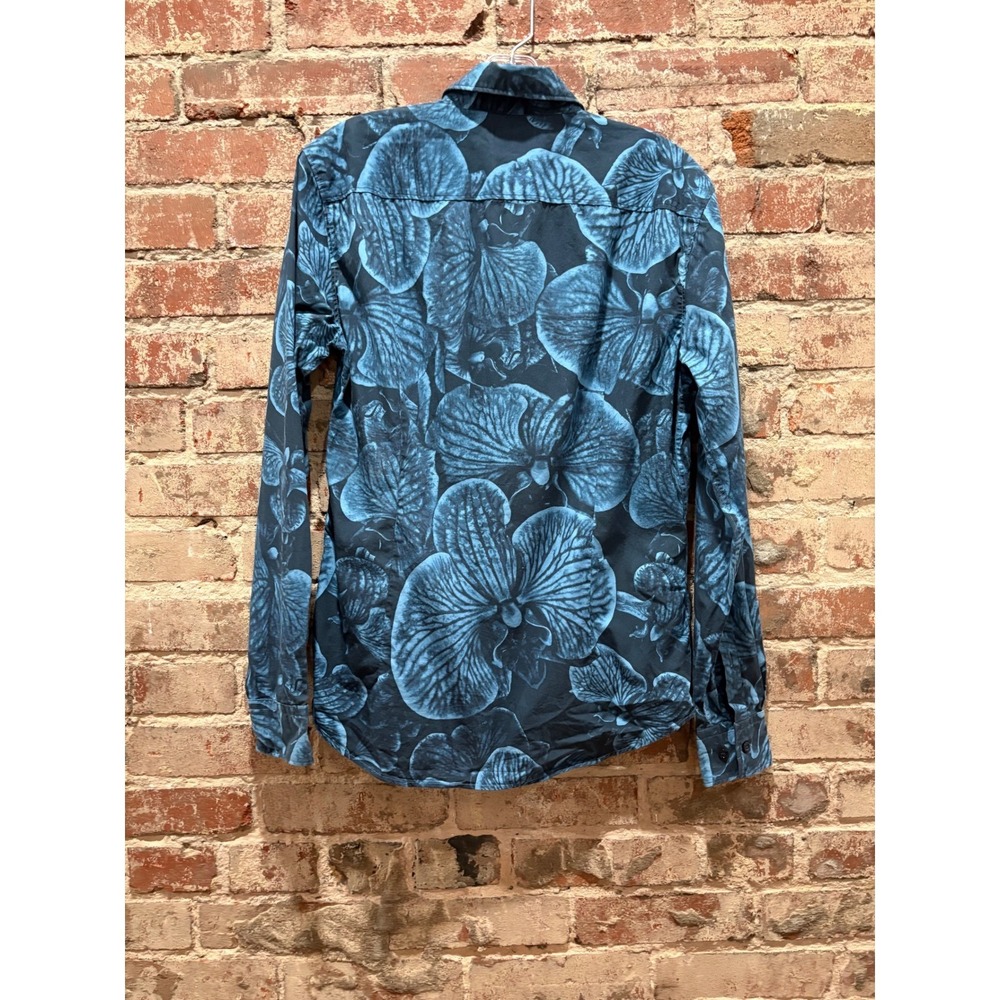 HUGO Boss Blue Orchid Floral Print Button Up Shirt XS - Picture 14 of 15